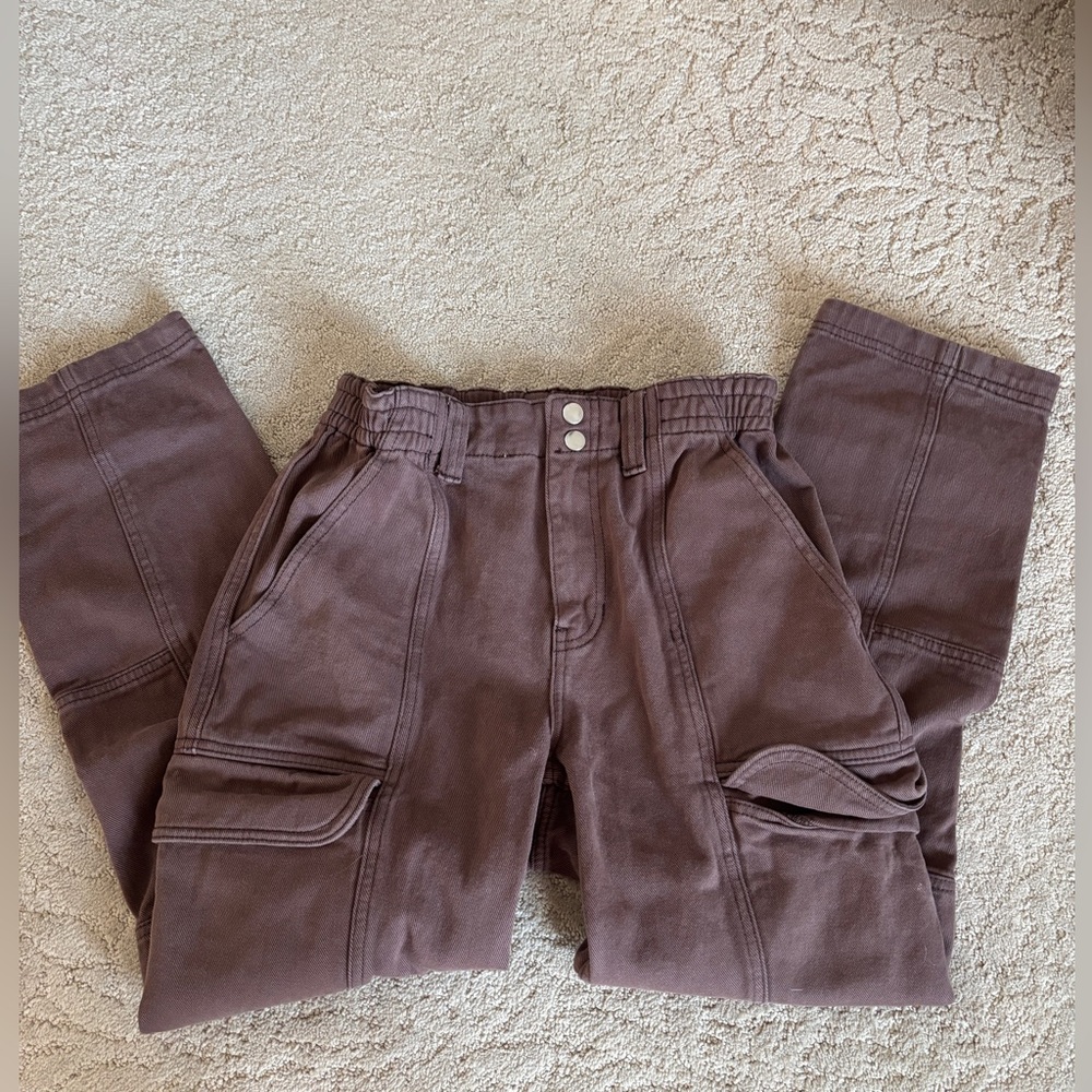 PacSun Brown Cargo Straight Leg Pants